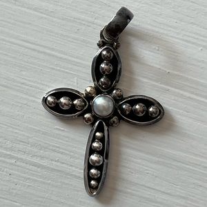 Silpada sterling silver and pearl cross